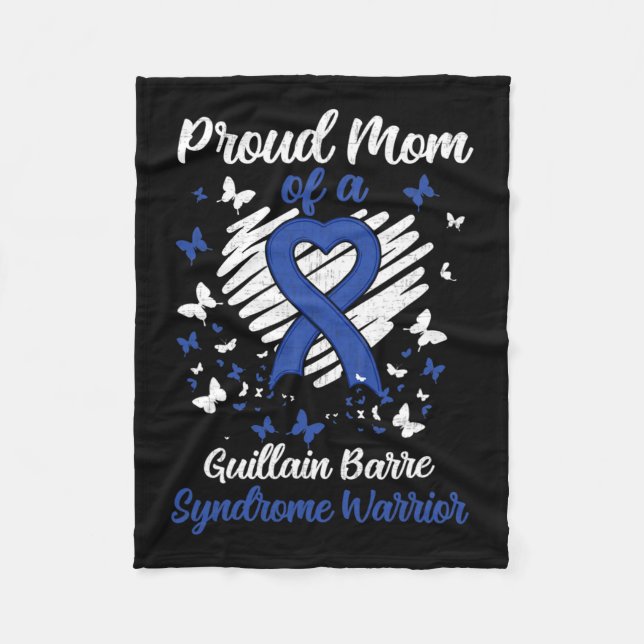 Cobertor De Velo Orgulhosa Mãe De Um Guerreiro De Síndrome Guillain (Frente)