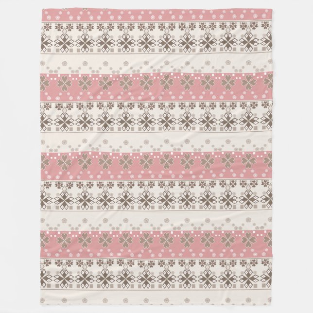 Cobertor De Velo ornamento bege rosa (Frente)