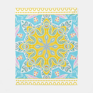 Cobertor De Velo Ornamento colorido decorativo sobre fundo branco,