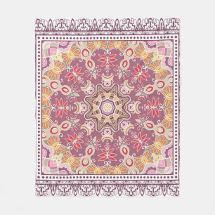 Cobertor De Velo Ornamento colorido decorativo sobre fundo branco,
