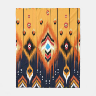 Cobertor De Velo Ornamento geométrico do folclore Ikat. Etnia triba