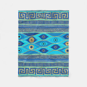 Cobertor De Velo Ornamento grego de Mau, olhos e chaves gregas