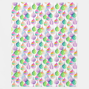 Cobertor De Velo Ornamentos de Bolas Multicolores de Natal