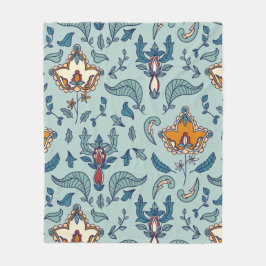 Cobertor De Velo Ornate floral pattern on a pale blue background