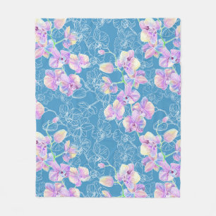 Cobertor De Velo Orquídea pintada com aquarela