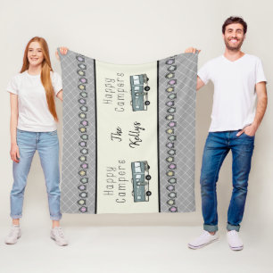 Cobertor De Velo Os campistas felizes personalizaram o rv