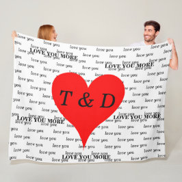 Cobertor De Velo Os Corações Vermelhos Te Ama Mais Monograma