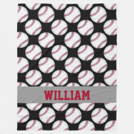 Cobertor De Velo Os esportes do basebol personalizaram o vermelho