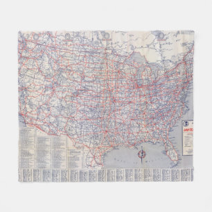 Cobertor De Velo Os Estados Unidos do mapa de estradas