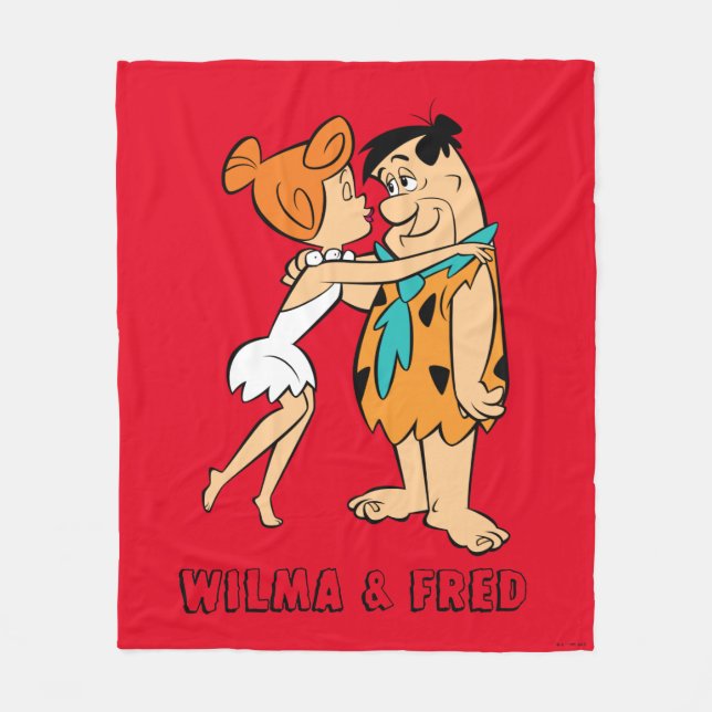 Cobertor De Velo Os Flintstones | Wilma Kissing Fred (Frente)