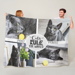 Cobertor De Velo Os gatos controlam com fotos e nomes