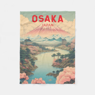 Cobertor De Velo Osaka Japan Mount Fuji Viagem Art Vintage
