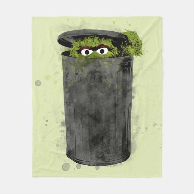Cobertor De Velo Oscar, o Grouch | Tendência da Aquarela (Frente)