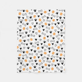 Cobertor De Velo Ossos, Bolas, Corações e Patas