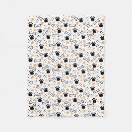 Cobertor De Velo Ossos, patas e estrelas