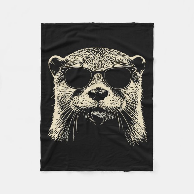 Cobertor De Velo Otter Wearing Sungles Graphic Otter Shirt Men Wome (Frente)