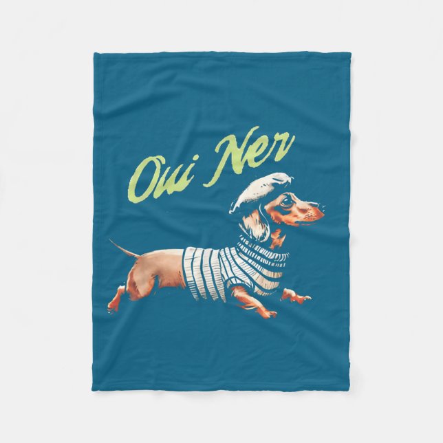 Cobertor De Velo Oui Ner Funny Dachshund Wiener Dog French Humor  (Frente)