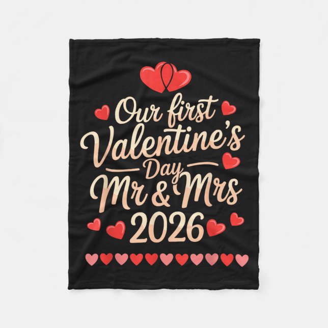 Cobertor De Velo Our First Valentines As Mr And Mrs 2026  (Frente)
