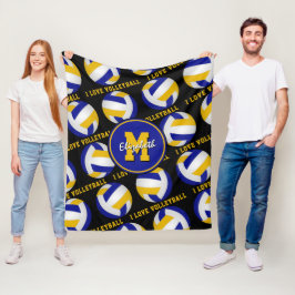 Cobertor De Velo ouro azul eu adoro vôlei SMS garotas sala esportes