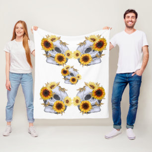 COBERTOR DE VELO OURO BLOOM SKULL