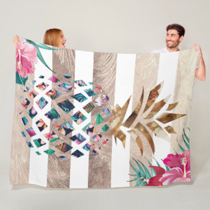 Cobertor De Velo Ouro bonito do abacaxi listrado