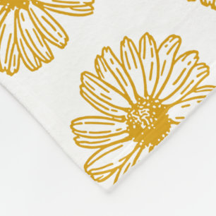 Cobertor De Velo Ouro das margaridas amarelas do Impressão, padrã