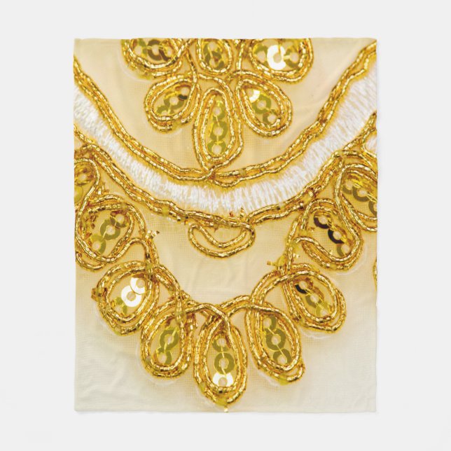 Cobertor De Velo Ouro de faixa amarela de renda. Textura de fundo,  (Frente)