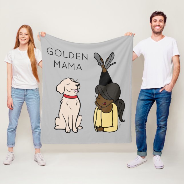 Cobertor De Velo Ouro Personalizado Retriever Mama Fleece Blanket (In Situ)
