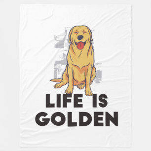 Cobertor De Velo Ouro Retriever Dog - A Vida É Ouro