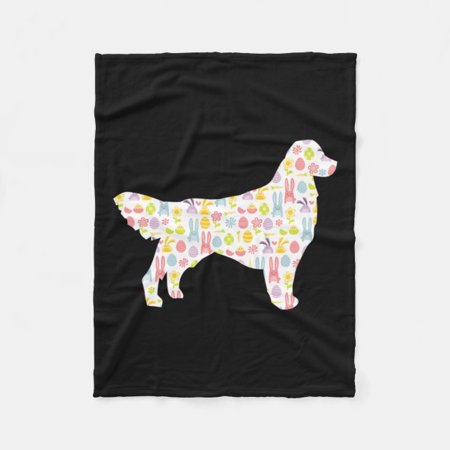 Cobertor De Velo Ouro Retriever Easter Bunny Dog Silhouket (Frente)