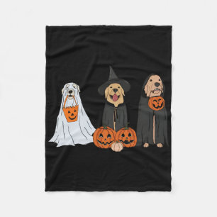 Cobertor De Velo Ouro Retriever Ghost Halloween Trick Ou Tratar Do