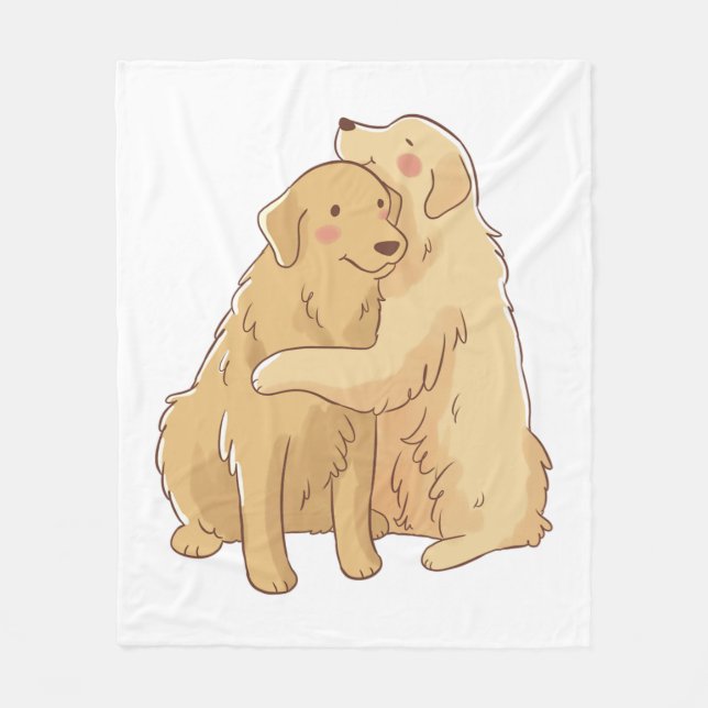 Cobertor De Velo Ouro Retriever hug (Frente)
