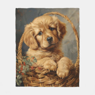 Cobertor De Velo Ouro Retriever Puppy em um soquete