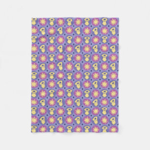 Cobertor De Velo Ouro Retriever Whimsical Sun Bolinhas Roxo