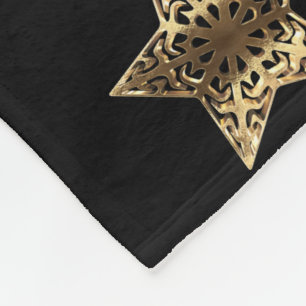 Cobertor De Velo Ouro Star Strike Padrão Black e Dourado