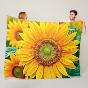 Cobertor De Velo Ouro Sunflower Field Serenity Design