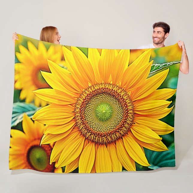 Cobertor De Velo Ouro Sunflower Field Serenity Design (In Situ)