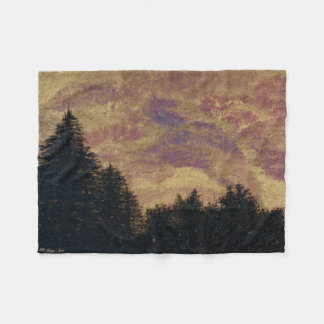 Cobertor De Velo "Ouro Sunset Pines" Trabalho de arte de Jogada por