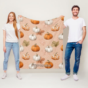 Cobertor De Velo outono de colheita russa - Pumpkins & Leaves