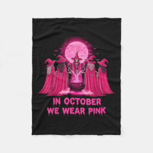Cobertor De Velo Outubro Nós Usamos Nk Bruxa Halloween Câncer de Ma