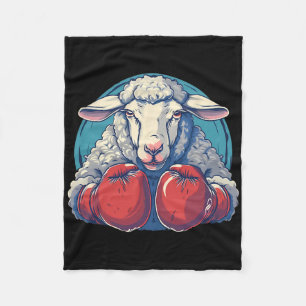 Cobertor De Velo Ovelha Boxeando Com Luvas de Boxe Kickboxing Engra