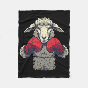 Cobertor De Velo Ovelha Boxeando Com Luvas de Boxe Kickboxing Engra