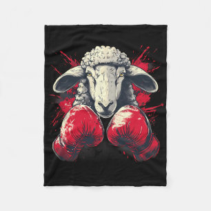 Cobertor De Velo Ovelha Boxeando Com Luvas de Boxe Kickboxing Engra