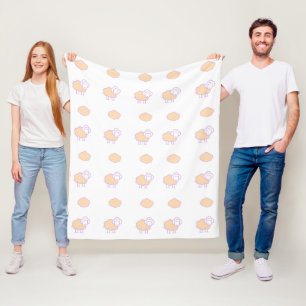 Cobertor De Velo Ovelhas Cor-de-rosa-na moda com padrão de nuvens