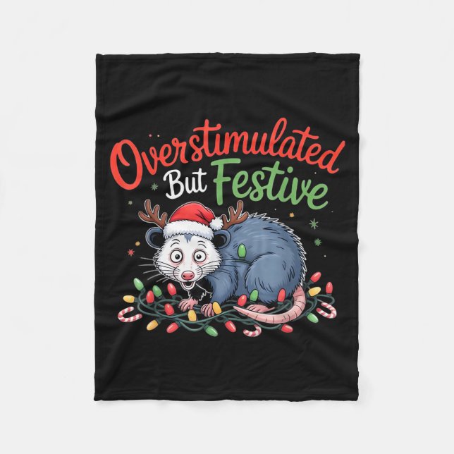 Cobertor De Velo Overstimulated But Festive Funny Christmas Ossum U (Frente)