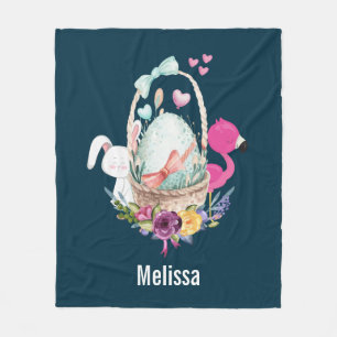 Cobertor De Velo Ovo Bonito, Flamingo Rosa E Coelhinho, Aquarela