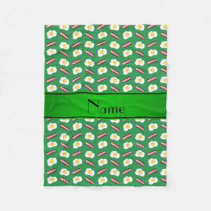 Cobertor De Velo Ovos de bacon verde de nome personalizado