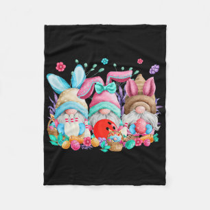 Cobertor De Velo Ovos de felz pascoa Boliches de gnomos coelhos sob
