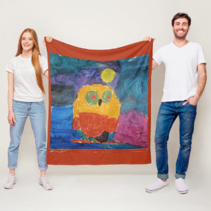 Cobertor De Velo Owl Bird "Art by Kids"