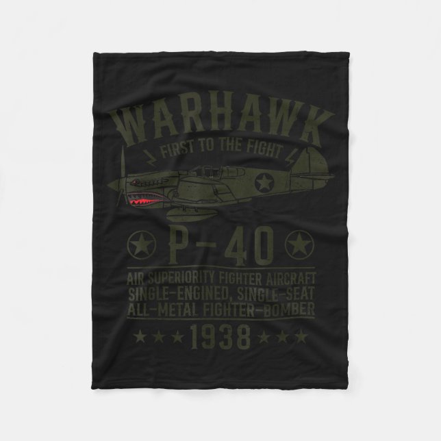 Cobertor De Velo P-40 Warhawk Ww2 Fighter Aircraft First To The Fig (Frente)